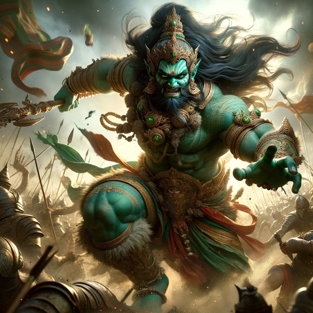 Kumbhakarna Disperses the Monkeys